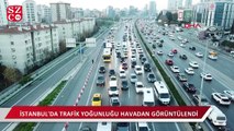 İstanbul'da trafik yoğunluğu havadan görüntülendi
