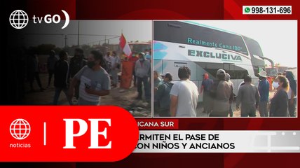 Manifestantes permiten pase de buses con niños y ancianos en Panamerican Sur | Primera Edición