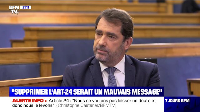 Loi sécurité globale: pour Christophe Castaner, supprimer l’article 24 serait un très mauvais message pour les policiers et les gendarmes