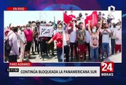 No hay tregua: continúa bloqueo y protestas en la Panamericana Sur