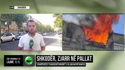 Shkodër, zjarr në pallat/ Zjarrëfikësit evakuojnë banorët e bllokuar në banesa