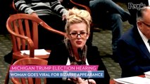 Woman Goes Viral for Bizarre Appearance at Trump Election Hearing in Michigan
