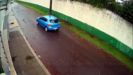 Câmera registra ação de ladrões em empresa de gás no Brasília
