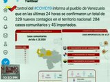 COVID-19 04DIC2020 | Venezuela presenta 329 nuevos casos, 4 fallecidos y tasa de recuperación de 95%