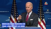 Biden Delivers Remarks On Final Jobs Report Of 2020