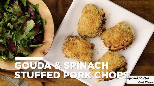 Gouda and Spinach Stuffed Pork Chops Recipe