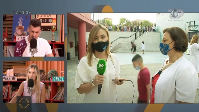 Wake Up/ Fëmijët në rresht për një. Ja si filloi dita e parë e shkollës sipas protokollit COVID