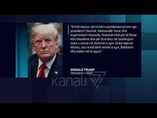 TRUMP VLERËSON HOTIN E VUÇIÇIN PËR GUXIMIN, "E BËNË BOTËN MË TË SIGURT" - News, Lajme - Kanali 7