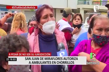 Скачать видео: Pese a no ser de su jurisdicción, municipio de SJM autoriza a ambulantes a vender en Chorrillos