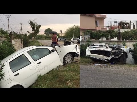 Ora News - Fier, makina me dy të rinj del nga rruga dhe përfundon në kanal