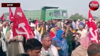 किसान आंदोलन को लेकर इटावा में आगरा लखनऊ एक्सप्रेस वे पर जबरदस्त जाम