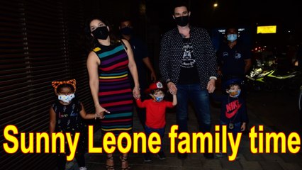Sunny Leone snapped with her kids and husband