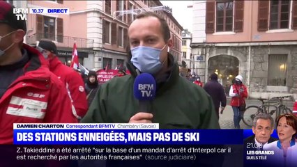 Download Video: Les professionnels de la montagne manifestent à Chambéry et demandent l'ouverture des remontées mécaniques