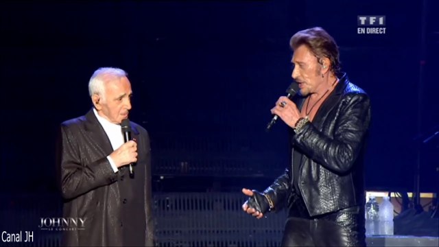 Johnny Hallyday et Charles Aznavour Sur ma vie Live à Bercy 15.06.2013