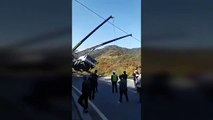 Ce conducteur de grue réussit à sauter avant q'elle ne s'effondre... Miraculeux