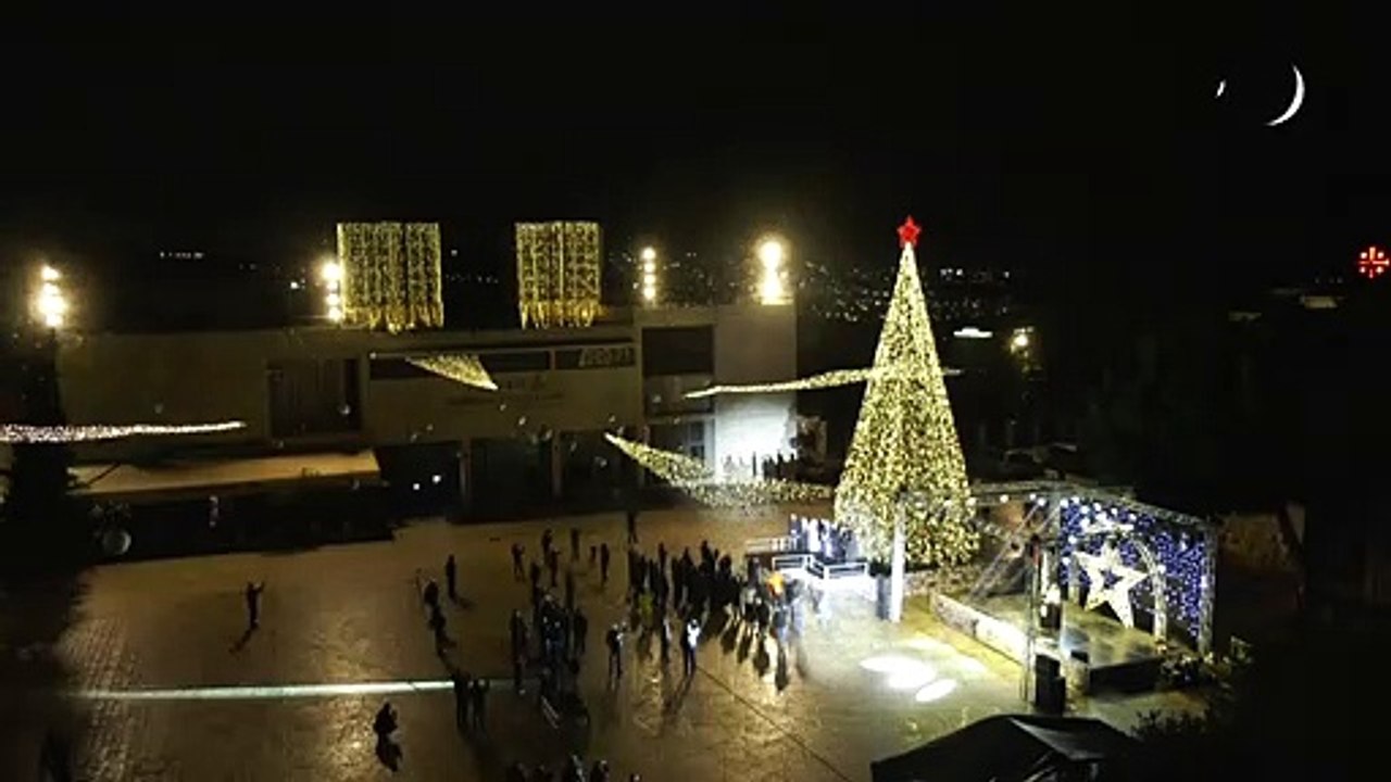 Weihnachtsbeleuchtung in bethlehem angeknipst