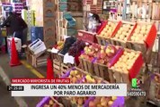 Bloqueo de carreteras redujo ingreso de productos al Mercado de Frutas