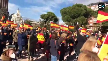 Miles de personas piden la dimisión de Sánchez en el homenaje a la Constitución en Colón