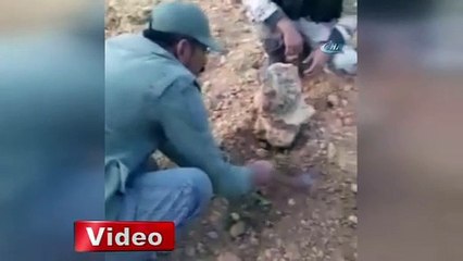 ÖSO komutanı mayını elleriyle çıkarttı