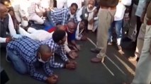 Farmers walk on knees in support of their stir in Delhi
