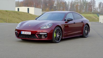 The new Porsche Panamera 4 E-Hybrid Design In Cherry Metallic