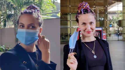 Bollywood actress Elli Avram Spotted at Aiport | FilmiBeat