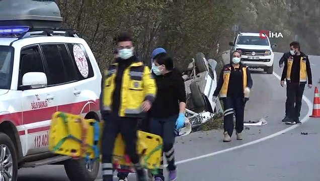 Takla attığı araçtan burnu bile kanamadan kurtuldu