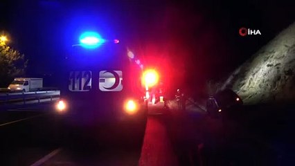 Önünde seyreden araca çarptıktan sonra şarampolde takla attı: 1 yaralı