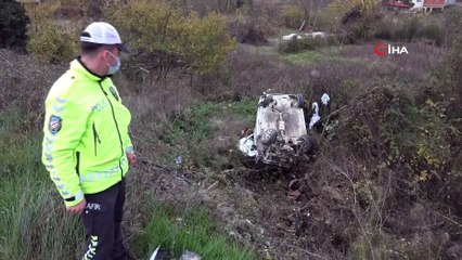 Samsun'da takla atan otomobil şarampole yuvarlandı: 1 yaralı