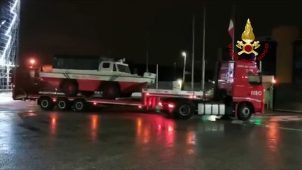 Maltempo nel Bellunese, parte colonna mobile dei Vigili del Fuoco (07.12.20)