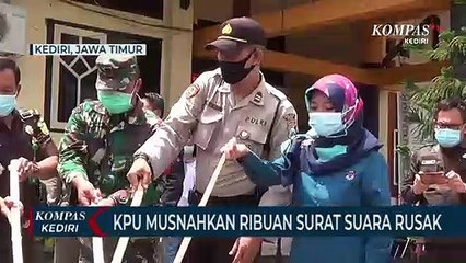 KPU Kabupaten Kediri Musnahakan Ribuan Surat Suara Rusak