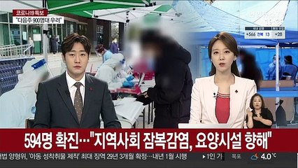594명 확진…"지역사회 잠복감염, 요양시설 향해"
