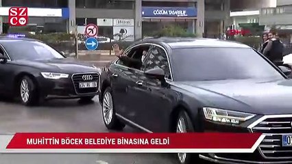 Muhittin Böcek belediye binasına geldi