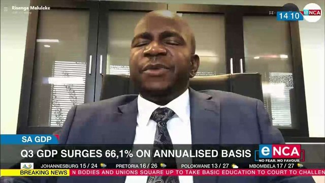 SA GDP surges 66.1 percent on annualised basis
