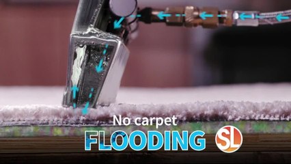 Zerorez ® uses a wand to dry carpeting after it's been cleaned