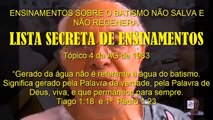 ENSINAMENTOS SOBRE O BATISMO