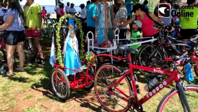 Peregrinos realizaron la tradicional bicicleteada hasta la Iglesia Inmaculada Concepción en Posadas