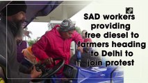 SAD workers providing free diesel to farmers heading to Delhi to join protest