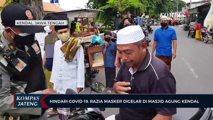 Hindari Covid-19, Razia Masker Digelar Di Masjjid Agung Kendal