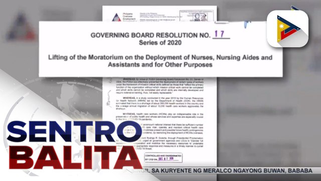 Mga bagong hire na nurse, papayagan nang makalabas ng Pilipinas