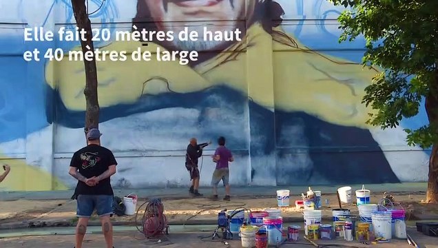 San Diego del barrio La Boca , la fresque murale géante de Maradona