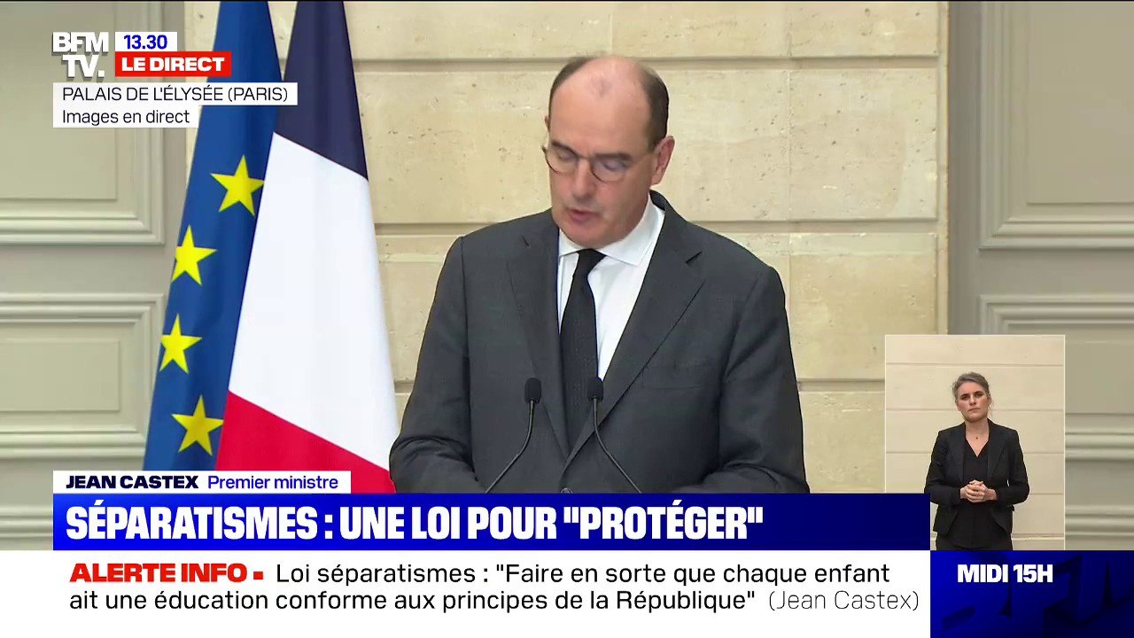 Séparatismes: Jean Castex présente un texte "pour que la promesse républicaine d'émancipation et d'égalité des chances soit une réalité pour tous"