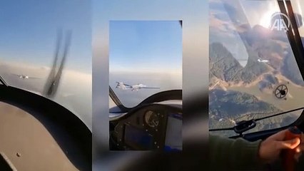 Test ve eğitim için havalanan Bayraktar TB2 SİHA ile kol uçuşunda