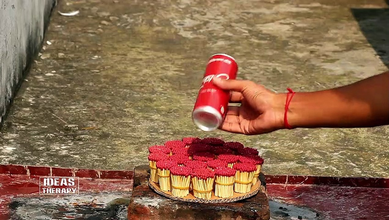 EXPERIMENT Match Vs Coca Cola Can | Ideas Therapy
