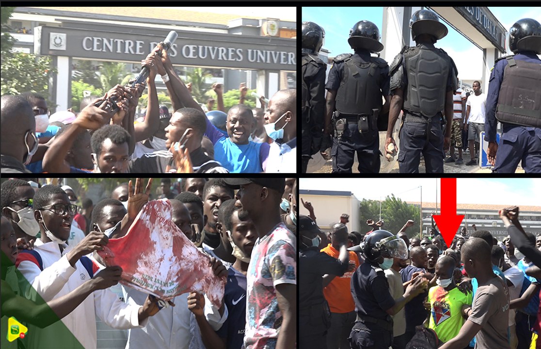 UCAD, champ de bataille : étudiant touché à l'œil, 5 arrestations, plusieurs blessés pour des bourses non payées
