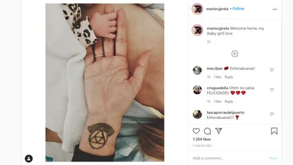 Dafne Fernández da la bienvenida a su primera hija