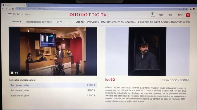 Ventes aux enchères - œuvre du peintre mouscronnois Rémy Cogghe