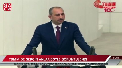 Bakan Gül'ün konuşması sırasında TBMM'de gerginlik