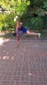 Guy Tries Handstand And Flips While Showing Tricks With Jump Rope