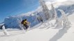 Snowboarders Tear It Up On Scenic Mountainside